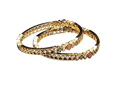 Gemsonclick Brazaletes de circonita cúbica con diamantes americanos para mujer, nuevo aspecto, diseño hecho a mano, joyería de moda étnica real antigua Kangan, Piedra, Circonita, rubí, esmeralda | Ya disponible en tu tienda friki favorita! En mundofriki.es! Gemsonclick Brazaletes de circonita cúbica con diamantes americanos para mujer, nuevo aspecto, diseño hecho a mano, joyería de moda étnica real antigua Kangan, Piedra, Circonita, rubí, esmeralda | Ya disponible en tu tienda friki favorita! En mundofriki.es!