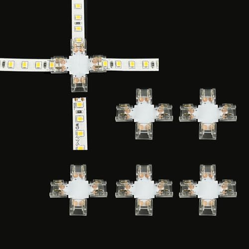 ENQIMAOYI 5pcs X forma connettore striscia LED 2pin 10mm larghezza