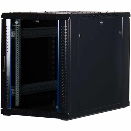 Preisvergleich Produktbild Rockstable 15HE 19 Zoll Serverschrank Netzwerkschrank (BxTxH) 600x1000x770mm mit Glastür - Türanschlag wechselbar - Türen und Seitenwände abnehmbar und verschließbar - Schwarz (RAL 9005)