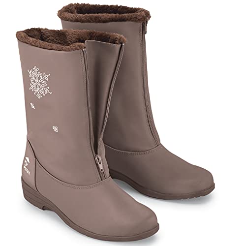 Collections Etc Totes Snowflake Wide Width Winter Boots with Zip Front2