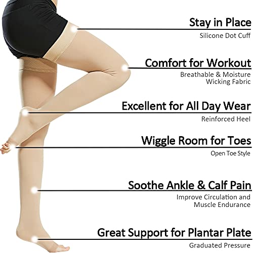 image for Ailaka Thigh High 20-30 mmHg Compression Stockings for Women & Men, Be