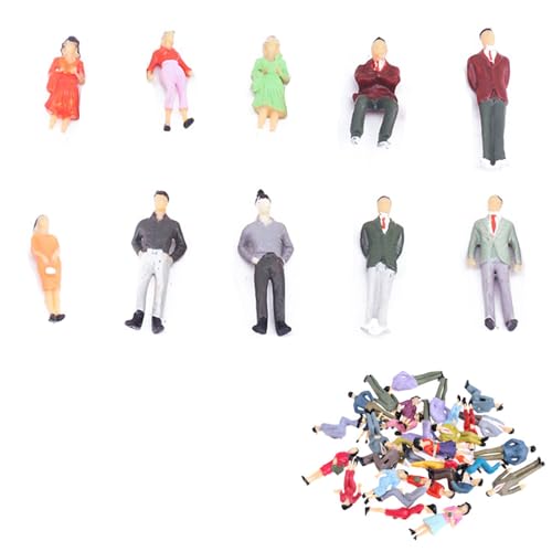Figuras Mini Personas,Figuras de Personas Modelos,Figuras De Ferrocarril En Miniatura,Pequeñas Figuras,Pintadas Mano Figuras,Para Escenas En Miniatura,Tren,Ferrocarril,Mesa Arena,Escala 1:50,10 Piezas