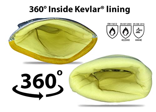 Grw Specxarmor Graywolf Multilayer 360° Kevlar Aluminized Heat Resistant Welding Glove /Large/Flame/Furnace/Oven/1472°F #TOP3