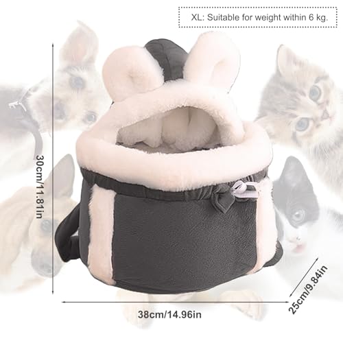 Sac à dos pour chat et petit chien modèle d'hiver confortable à double poche - 5