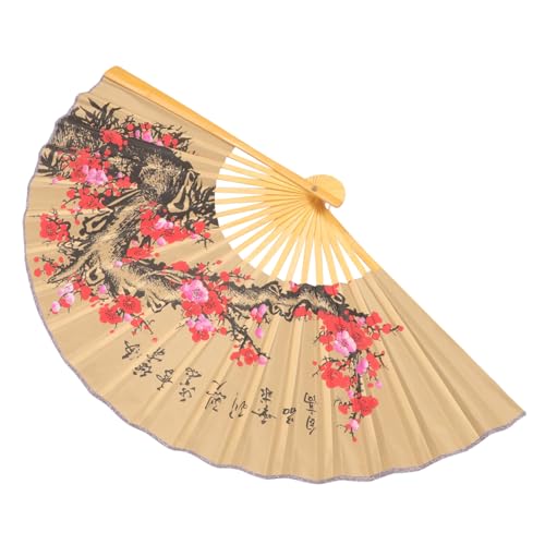 MUCKLILY Dekorativer Hängefächer Wandriesiger Papierfächer Wand-hintergrundventilator Blumenpapierfächer Chinesischer Papierfächer Klappbarer Wandventilator Lüfter Riese Prop-Fan Hölzern