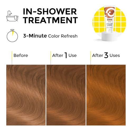 Image of COLORLOMO Color Depositing Conditioner, Semi Permanent Hair Color for Bleached, Highlighted & Color-Treated Hair, Hydrating Formula with Shea Butter & Almond Oil, 6oz-Copper