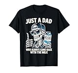 Lustiges Skelett Papa Design mit Milchkarton und Daumen nach oben Pose, perfekt für Männer, die Humor und klassische Papa-Witze lieben. Eine lustige Vatertags-Idee für Jungs, die sarkastische, kühne und Retro-Stil Grafiken mit coolen Farbtönen und Stil genießen.