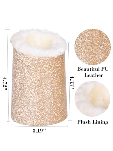 Image of Pack of 2 Plush Lined Eyeglasses Holder Stand Case Glasses Protective Holder for Desks or Nightstands