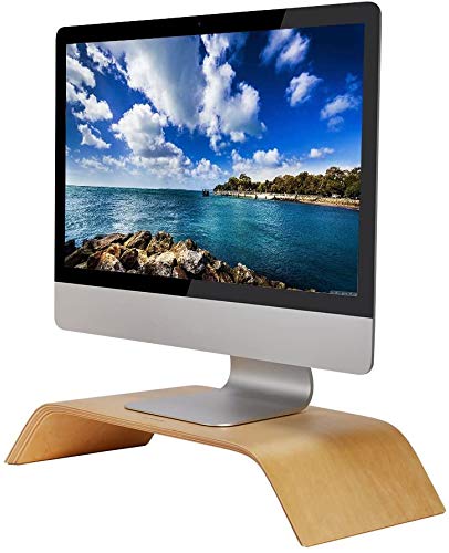 Computer-Bildschirm Ständer, Holz Laptop Notebook-Monitor Desktop-Ständer Riser-Halter für Apple MacBook Air Pro iMac-LCD-Monitor PC-TV-Drucker