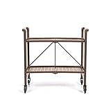 Indoor or Outdoor Folding, Metal, Rolling Serving Cart, Brown