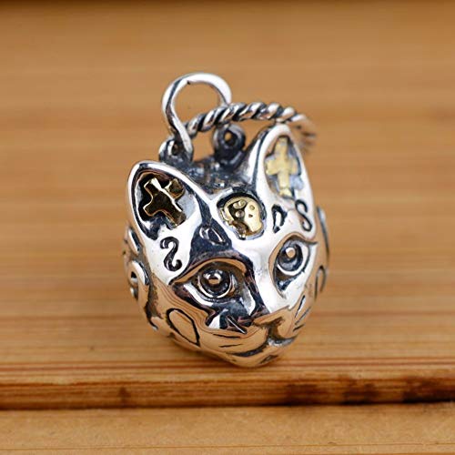 Collier argent S925 chat, un bijou ethnique d'exception au design travaillé