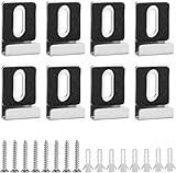 Metal Mirror Clips, 8pcs Mirror Holder Clips Kit, Mirror Hanging Hardware Kit, Stainless Steel Mirror Hooks Heavy Duty Tile Hanger Frameless Wall Mounting Hanger for Mirror Tile Picture Frame Hanger