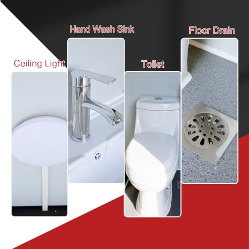 Image of Portable Toilet Cabin, Outdoor Shower Room with Adjustable Shower Head, Sink, Lights and Ventilation Fan, Mobile Restroom for Construction Sites, Camping, Events and Remote Locations