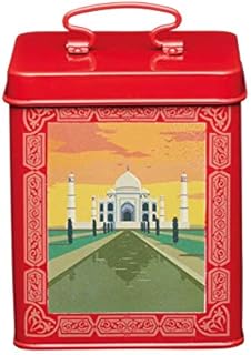 KitchenCraft World of Flavours Airtight Metal Food Storage Container, 11 x 11 x 14 cm (4.5" x 4.5" x 5.5") - Red