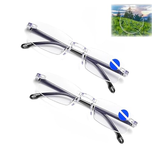 2 Stück Autozoom Lesebrille, Intelligente Zoom Lesebrille Herren...