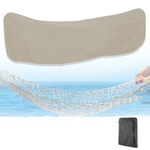 Housse imperméable pour hamac de jardin 420D, protection contre la poussière, auvent extérieur avec cordon de serrage, taille : 446 x 140 x 97 cm, couleur beige, durable et résistant aux intempéries