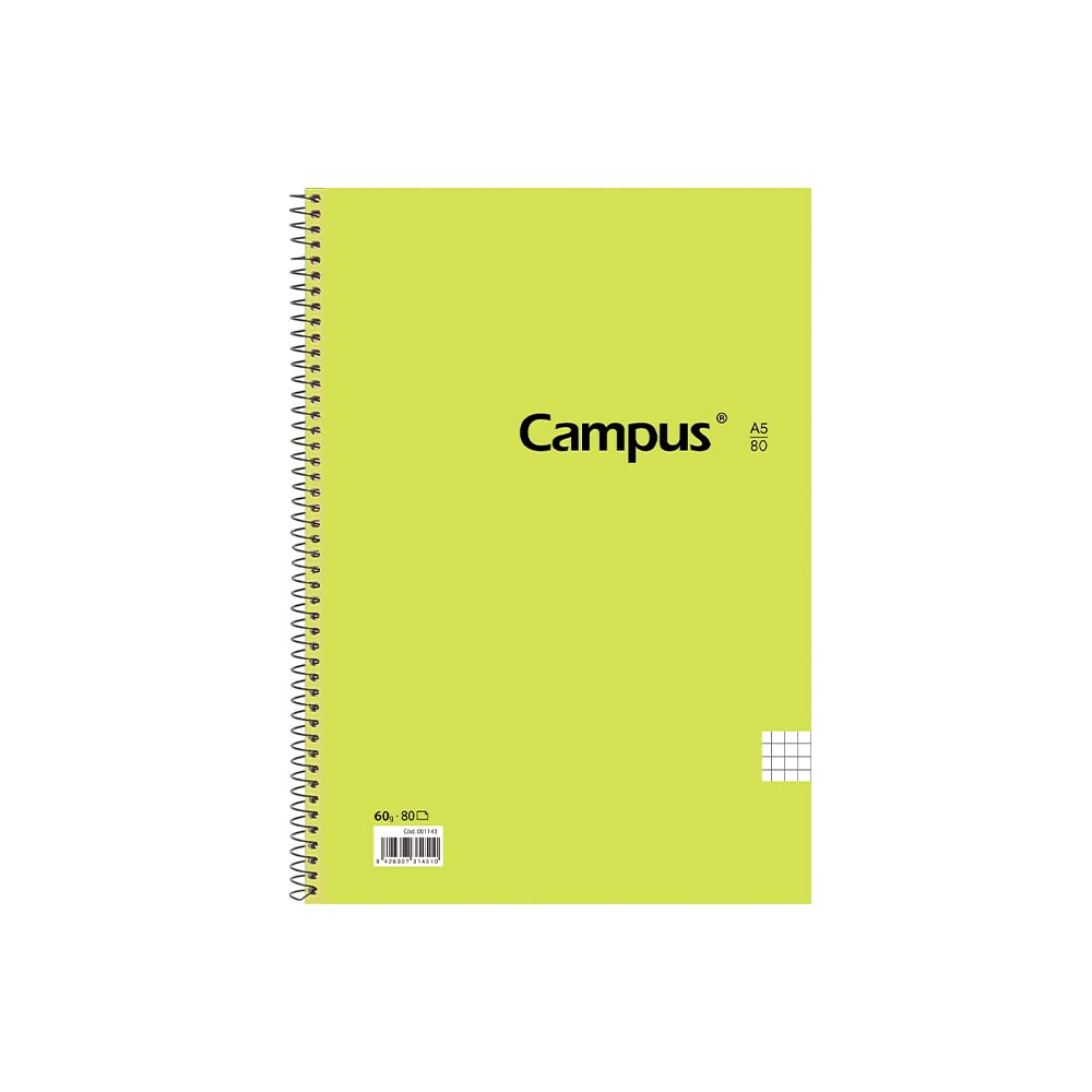 Campus - Bloc A4 Espiral Tapa Básica Milimetrado Pack 6 unidades