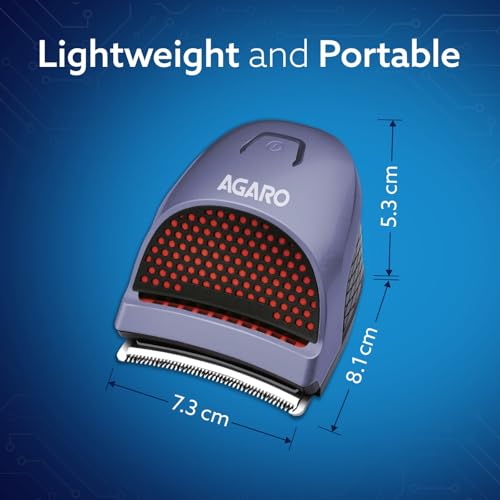 Image of AGARO Hair Clipper Cordless, waterproof trimmer with curved blades and 4 combs (3, 6, 9, 12mm) Perfect for self-haircuts, grooming, and easy cleaning 1717