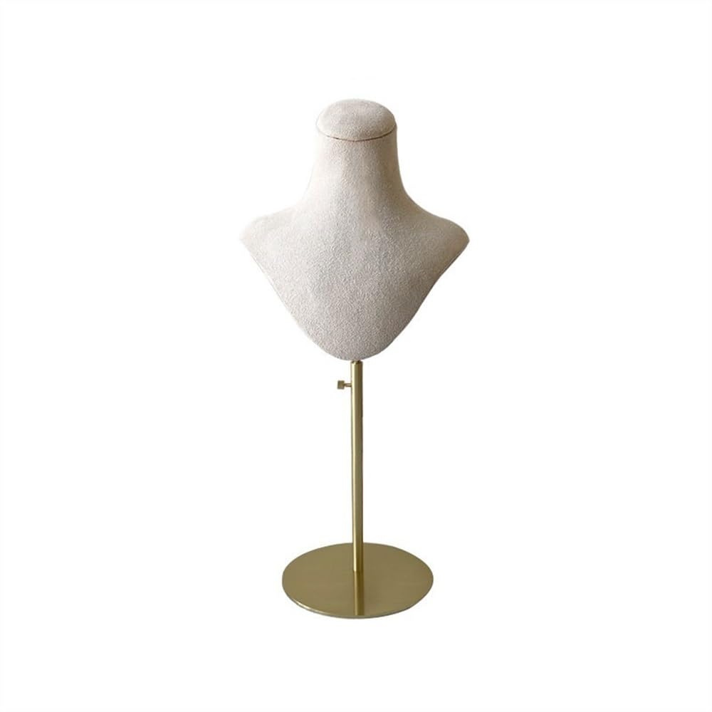 Zeng25liangOu-12 jewellery stand Necklace Display Rack Adjustable Portrait Neck Display Rack Counter Jewelry Jewelry Display Storage Racks for Display and Storage(Beige)