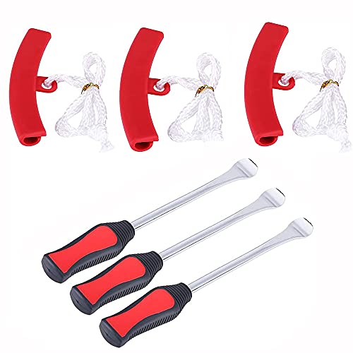 ANCLLO 29 cm Reifenlöffel, Motorrad-Reifenwechsel-Werkzeug, Fahrradreifen-Reparatur-Set mit 3 Felgenschützern