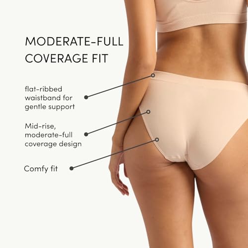 Image of Boody -Classic Bikini -Women's Underwear -Mid Rise, Moderate-Full Coverage Fit -Soft, Flat-Ribbed Waistband -Bamboo Viscose