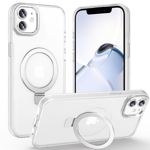 Lufanbis Magnetic for iPhone 12/12 Pro Case with Ring Stand, Frosted White - image 1