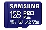 Samsung Carte mémoire microSDXC Pro Plus, Interface UHS-I, 128 Go, Vitesse de Lecture jusqu'à 180 Mo/s, capturez Le Moment comme Un Pro, MB-MD128SA/EU, avec Adaptateur SD