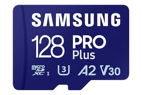 Samsung Carte mémoire microSDXC Pro Plus, Interface UHS-I, 128 Go, Vitesse de Lecture jusqu'à 180 Mo/s, capturez Le Moment comme Un Pro, MB-MD128SA/EU, avec...
