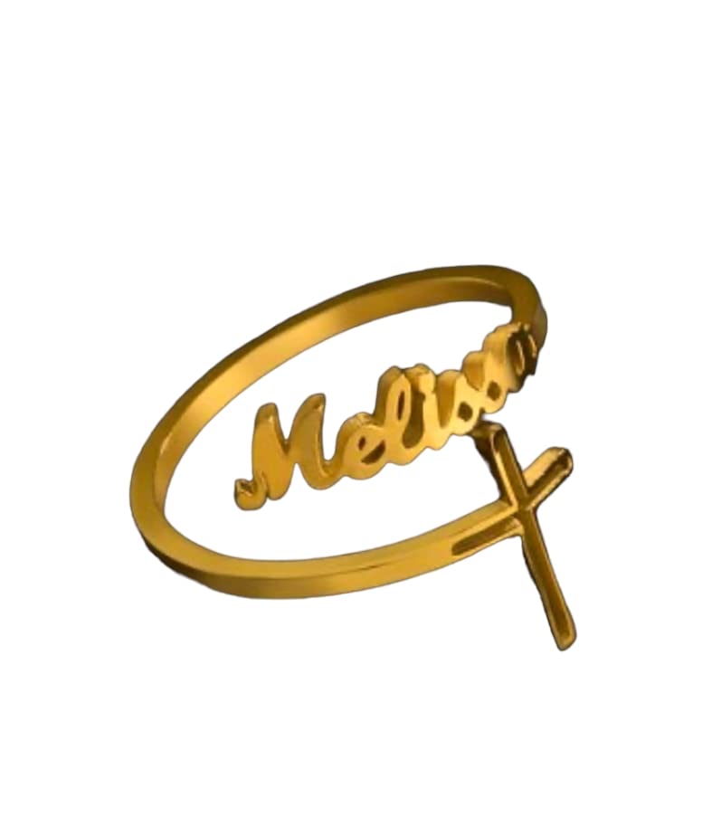 YAM ARTS / Personalized Cross Style Name Ring Customised Name and Love Ring with Heart Gift for Her Name Ring With Ur Name Or Love One Name With 24k Gold Plating and Laser Finish (B0BSG4TZ37) Amazon Price History, Amazon Price Tracker