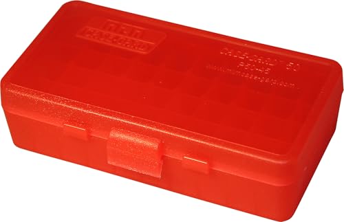 MTM 40/45/10MM Cal 50 Round Flip-Top Ammo Box, Red