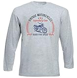  Teesandengines Men\'s Honda cb 650 79 Vintage Motorcycles Grey Long Sleeved T-Shirt Size XLarge