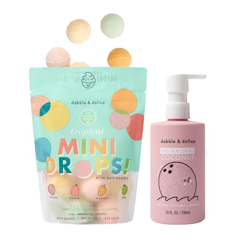 Dabble & Dollop Tropical Mini Bath Bombs & Coconut...
