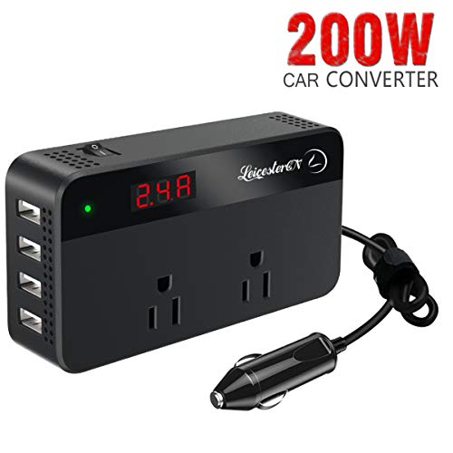 200W Power Inverter DC 12V to 110V AC Car Converter 2 AC Outlets