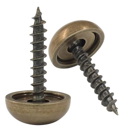Kemcatui 16 Pcs Decorative Wood Screw Caps, Bronze Brass Retro Wood Screw Caps Self Tapping Upholstery Fasteners for Furniture Cabinet Doors/Window Painting Mirror Fixing(Round Head)