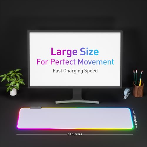 Image of RGB Mousepad Led Mouse Pad, Large Mouse Pad,Led and Big Mouse mat(White)