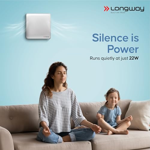 Image of LONGWAY FreshX 6 Inch 150 mm Energy Efficient Exhaust Fan | High Speed Powerful Motor | Noiseless Operation | Rust Proof | Suitable for Bathroom, Kitchen, Office (White)