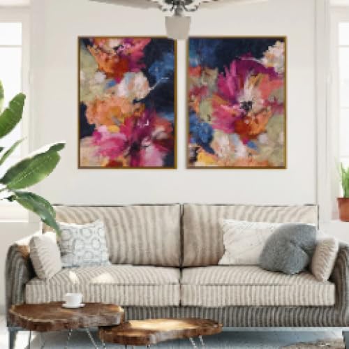 Affiches de fleurs abstraites colorées pour combler un grand mur vide