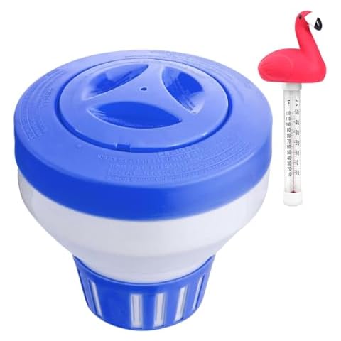 Large Floating Pool Chlorine Dispenser &Floating Pool Thermometer Cover