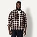 Amazon Essentials (Demi's Pick) Men's Relaxed-Fit Long-Sleeve Flannel Shirt, Dark Burgundy Black Check Plaid, Medium