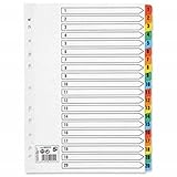Taille : A4 2 x Lot de A4 fichiers Intercalaires numérotés de 1–20 onglets en plastique
