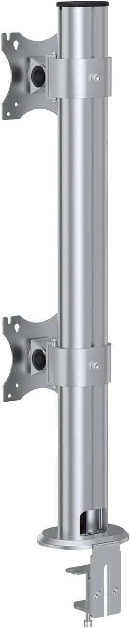 BEWISER Dual Monitor Stand Desk Mount- Vertical Heavy Duty Monitor Riser Fits Two 17 to 49 Inch Screen with Swivel, Tilt, Height Adjustable,Weight Capacity up to 33 lbs