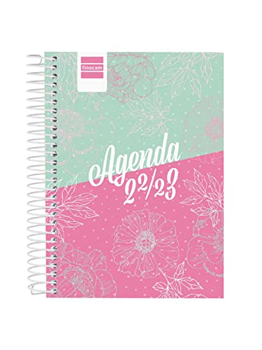 Finocam - Agenda 2022 2023 Cool 1 jour Page Septembre 2022 - Juin 2023 (cours scolaire) + Juillet et août résumés Floral Portugais 120x162 mm Cover