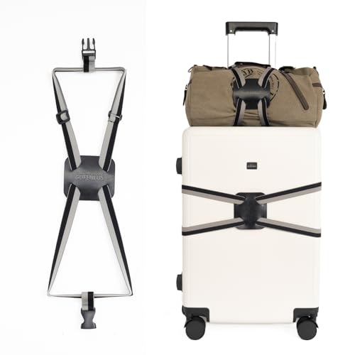 Luggage Straps Bag Bungees for Add a Bag Easy to Travel Suitcase Elastic Strap Belt (Gray/Black 1pcs)