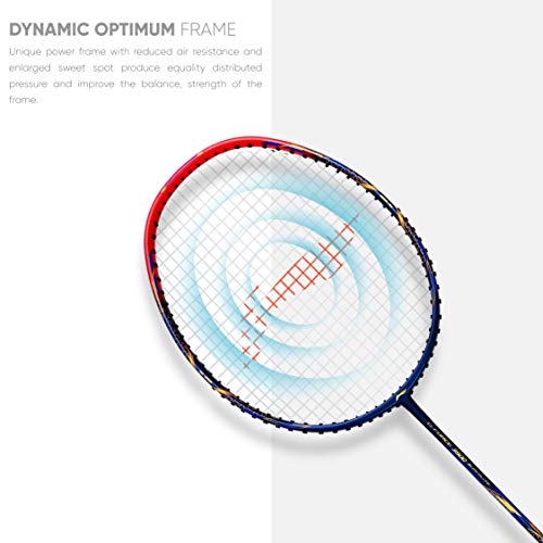 Image of Li-Ning G - Force Superlite Carbon Fibre Badminton Racket with Full Racket Cover | Head-Heavy, Lightweight Power Racket for Attack-Focused Players | 78 Grams | Maximum String Tension - 30lbs