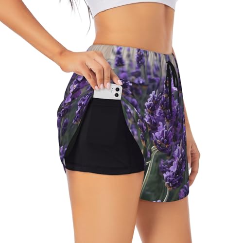 Amazon.com: KINGNOYI Lavender Women's Running Shorts High Waisted