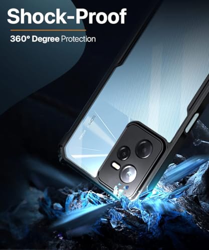 Image of WOW IMAGINE TPU+PC Shock Proof Clear Protective Back Case For Realme Narzo 50A Prime | Realme C35 - Airedge Technology | 360 Degree Camera Protection | Transparent Hybrid Back Case Mobile Cover-Black