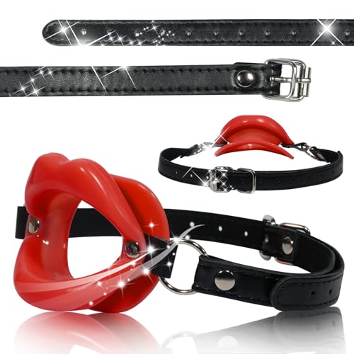 Bâillon Bouche Silicone Gag Ball avec Bandes Réglables BDSM Bondage Bâillon Bouche Esclave Fétiche Jouets O-ring Ballgag pour Sexe Oral pour Couples, Femmes, Hommes (Red)