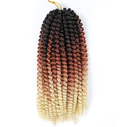 Yisimei Spring Twist Hair 12 Inches 3 Packs/Lot 60 Strands Spring Twist Hair Ombre 18 Colors Available High Temperature Fiber Hair Extensions (12“ 3PCS/Lot, C1)