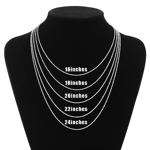 Gacimy 925 Sterling Silver Rope Chain for Women Men, 1.2mm 1.5mm 1.8mm Width 16 18 20 22 24 Inches Length2