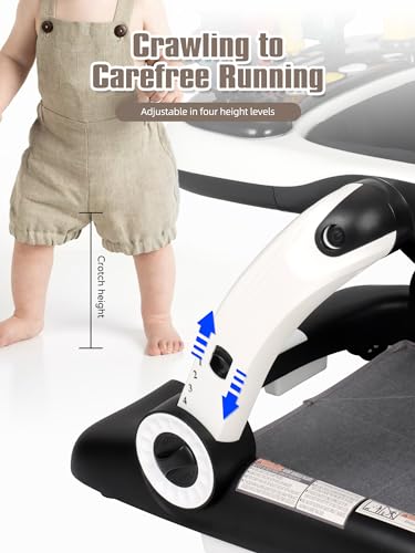 music and lights baby walker with wheels 6 in 1 baby activity center wergonomic backrest design baby walkers for boys wfoot pads music bouncer walkers for boys girls babies 6-18 months black